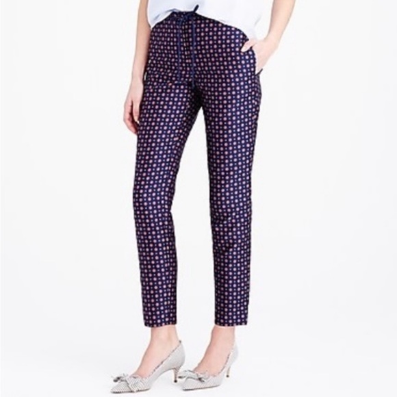 J. CREW Foulard Jacquard C1157 Blue Multi Print 4-Pocket Drawstring Pants EUC 00 - Picture 10 of 12